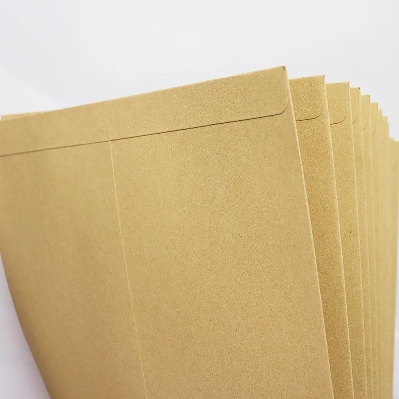 Kraft Paper Envelopes 50pcs/lot Yellow Blank Letterless Envelope A4 Thickened Invoice Envelope in Kraft Paper Document Bag Business Office Supplies