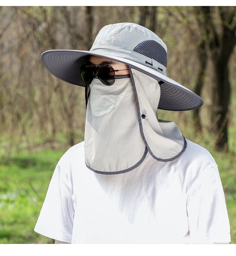 60-65cmXXL Big Face Significantly Thin Big Head Around Hat Fisherman Cap Plus Size Large Wide Brim Male Sun Hats Cover Facek – Detail 6