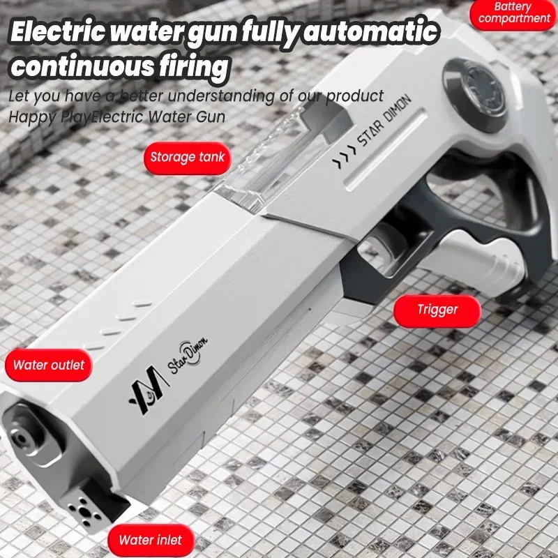 Pistola Ad Acqua Elettrica Di Grande Capacità Giocattoli Pistole Blaster Automatiche Ad Assorbimento D'Acqua Pistola Ad Acqua Ad Alta Pressione Giocat