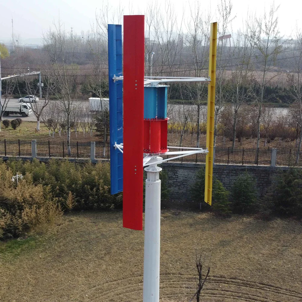 CE-Certified Noise-Free 3KW-10KW Vertical Wind Turbine Three-Phase 380V Off-grid System 48V-220V Suitable For Small Plants