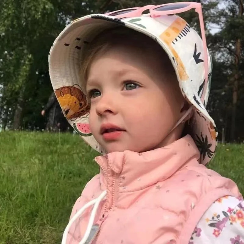 Baby Hat Summer Panama Autumn Cartoon Fisherman Bucket UV for Kids