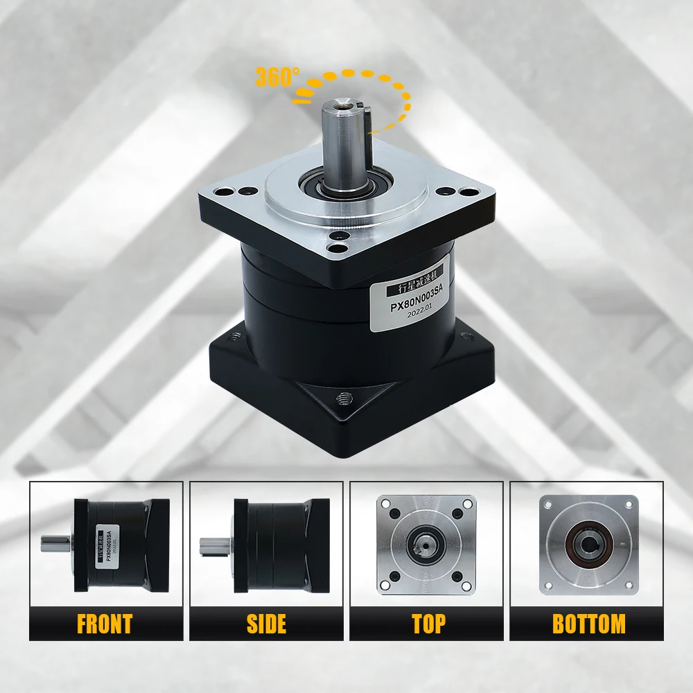 Planetary Reducer PX80 Ratio 3/ 4/ 5/ 8/ 10/ 13/ 16/ 20/ 36/ 64 Max 60N.m Suit fot Nema 32 34 servo stepper motor planetary reducer