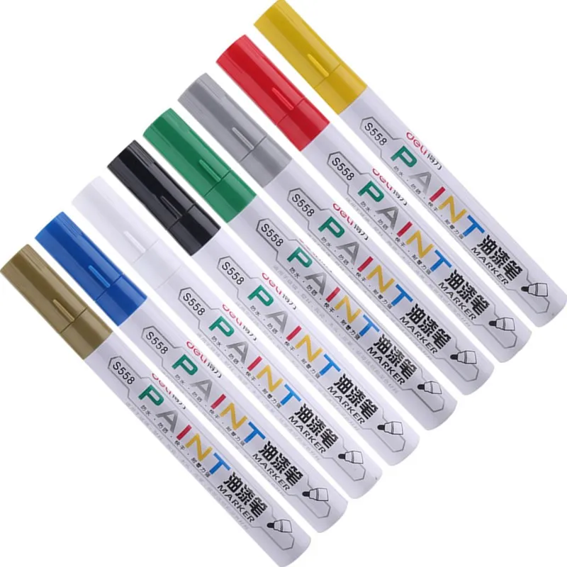 Deli Permanent Color Markers Waterproof Oil Paint Pen 2mm Plumones  Rotuladores Graffiti Pens Art Supplies for Ceramic Glass Wood - AliExpress