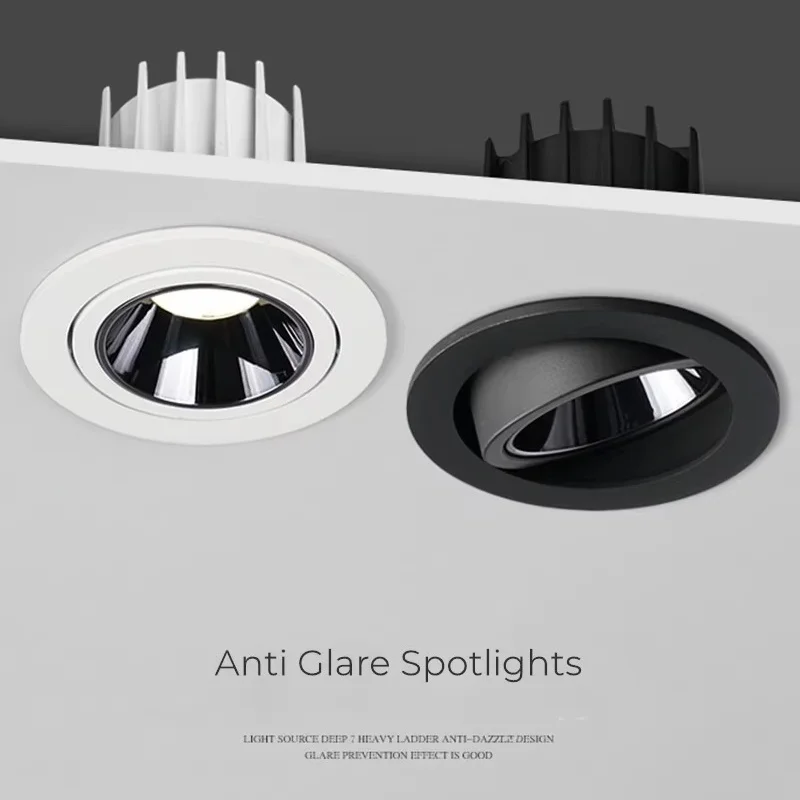 Led Downlight Recessed Ceiling Lamp Spot Lamp Angle Adjustable Aluminum Spot Led Light 9W 12W AC110V 220V for Home Office Store