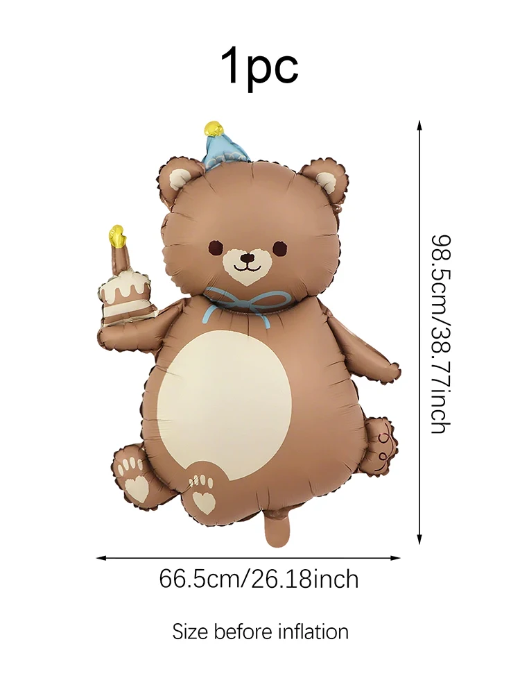 1pc/6pcs Matte Geburtstag Braunbär Retro Liebe Ballon Set Geeignet für Geburtstag Party Baby Taufe party Dekoration Lieferungen – Detail 8