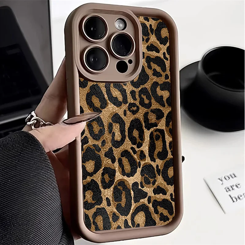 Classic Leopard Print Silicone Matte Phone Case