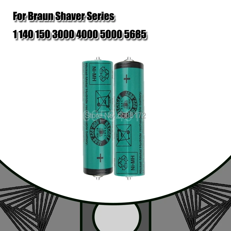 2-Pack Replacement Batteries For Braun Shaver - 1.2V Ni-MH 1HR-AAAUV FDK Batteries