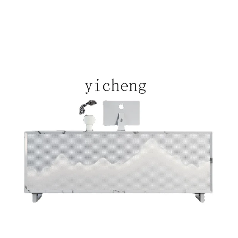 

HPY Tea Shop Cashier New Chinese Style White Paint Counter Modern Minimalist Creative