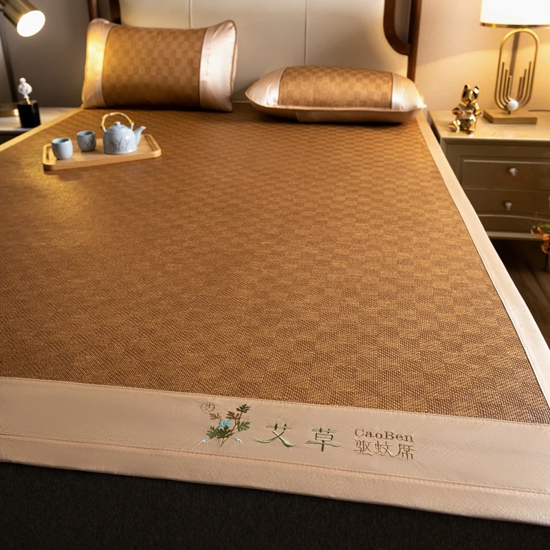 

Natural Ice Rattan Mat 90/120/150/180/200cm Cool Summet Mat Mattress Plant Fiber Mat Househould Straw Mats Furniture Protector