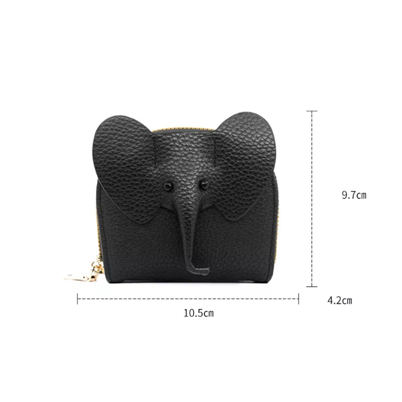 Portamonete in Pelle PU a Forma di Elefantino, Ciondolo per Borsa da Donna, Porta Carte Creativo, Porta Rossetto, Bustina con Cerniera per Contanti - immagine 5