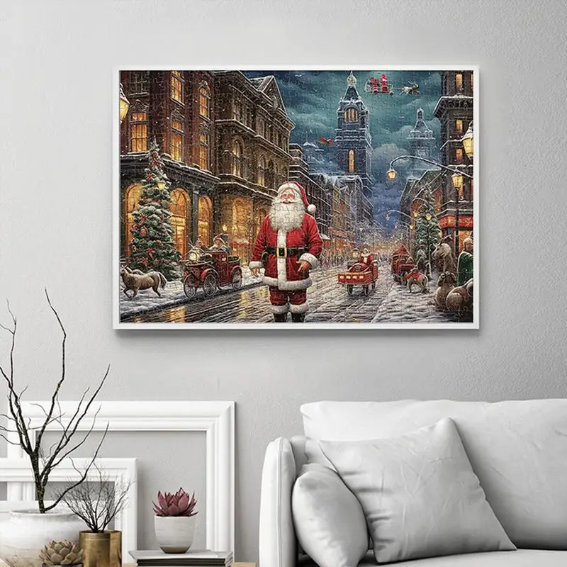 1000 Pieces Christmas Theme Jigsaw Puzzle Exquisite Decorative Christmas Puzzle Gift Box Anti Fade Cardboard Jigsaw Xmas Gifts 5