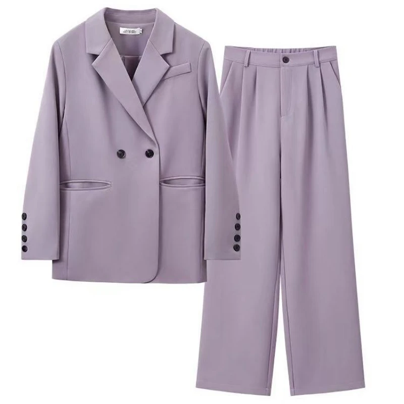 Jinsen Aite 2PCS Women Suits Office Sets New Fashion Long Sleeve casual Blazer Women Chic Vintage Solid Suits Pants Set