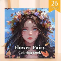 1PC Flower Fairy Coloring Book 26 Unique Pages For Adults & Teens - Self-painting Art Graffiti Anxiety Relief Perfect Gift 1