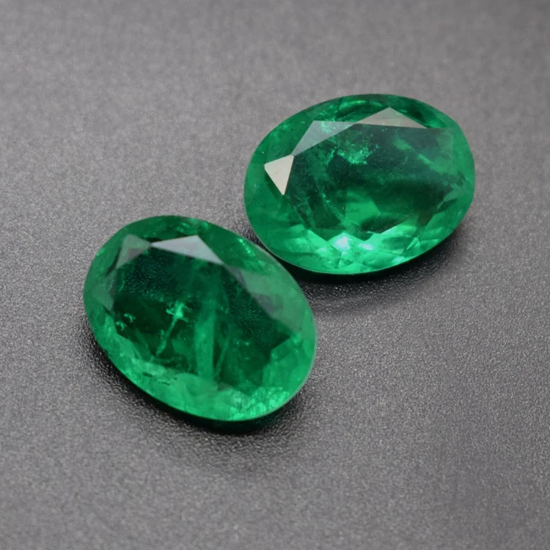 Synthetic Colombian Emeralds Oval Faceted Cut Loose Gemstone Have Same