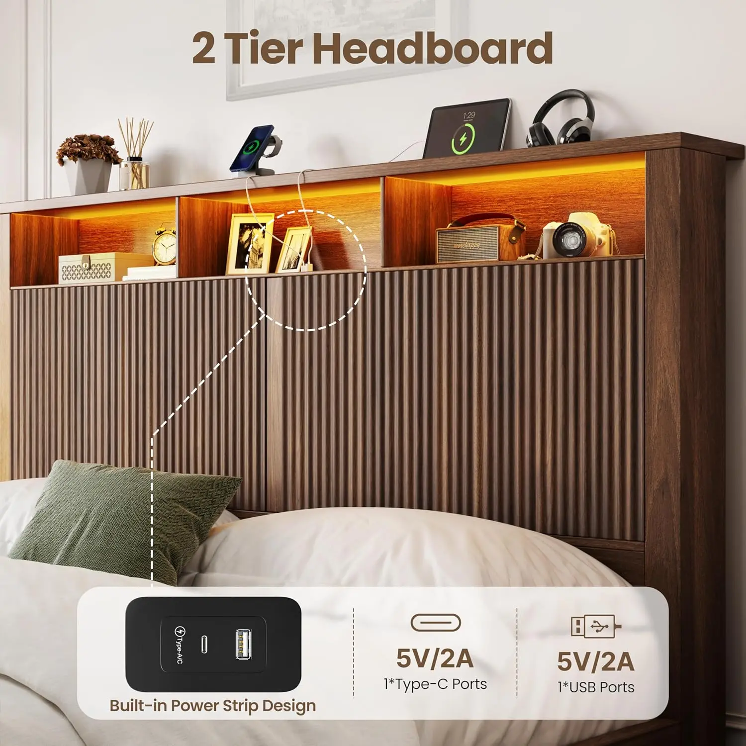 King Bed Frame with Headboard 3