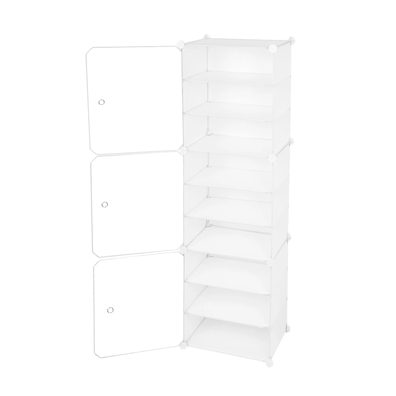 Modular Plastic Shoe Storage Cabinet Boxes 48 Cubes 96 Pairs 12 Tiers Shoe Rack Shelf Tower Stand Storage Organizer