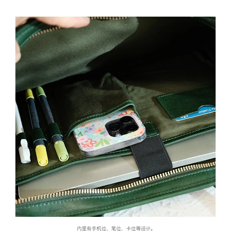 Vintage Luxus handgefertigte echtes Leder große Kapazität Damen Aktentasche Modedesigner Erste Schicht Rindsleder Laptop Handtasche – Detail 17