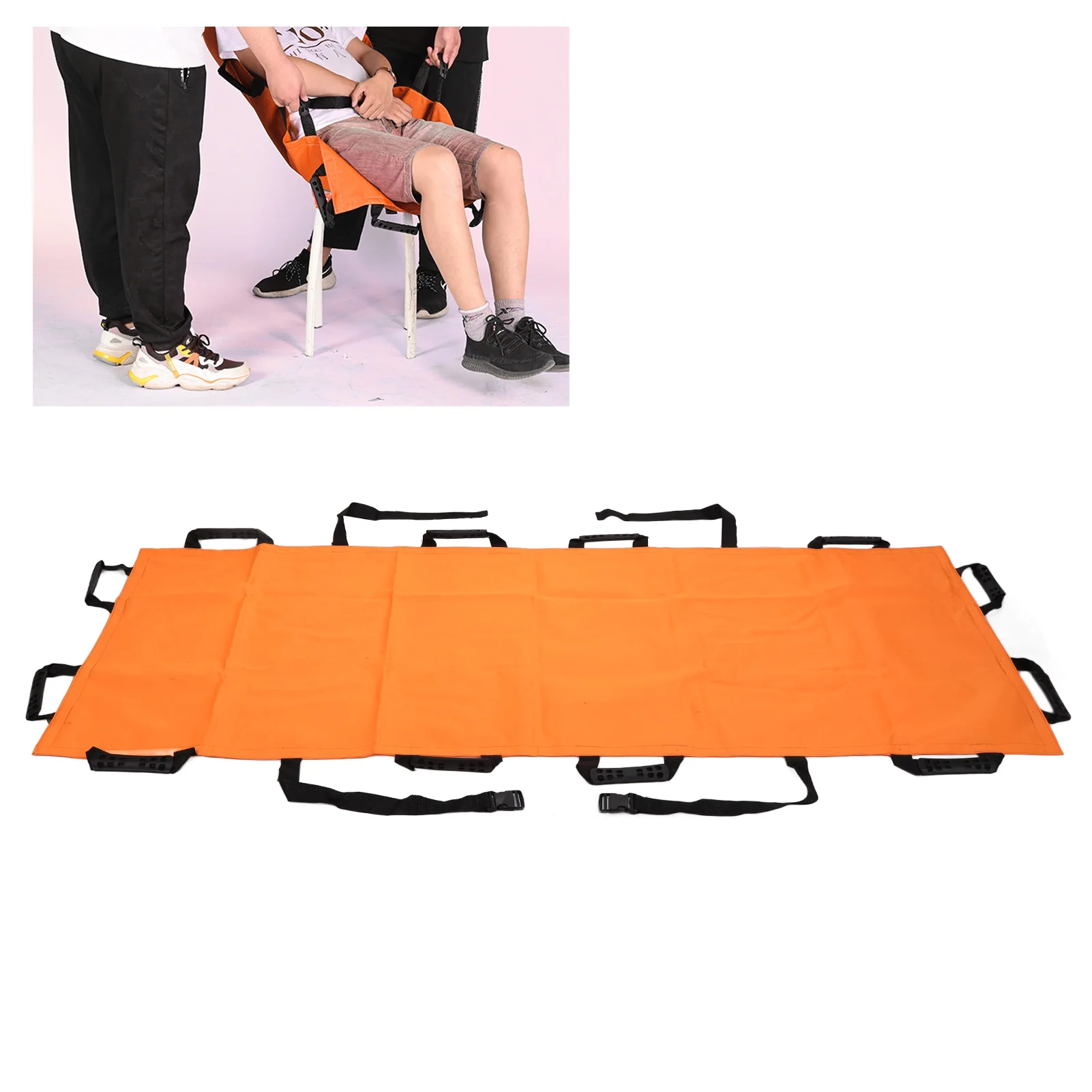 

Simple Folding Stretcher with 12 Handles Soft Portable Home Transport Unit Stretcher for Emergency Work