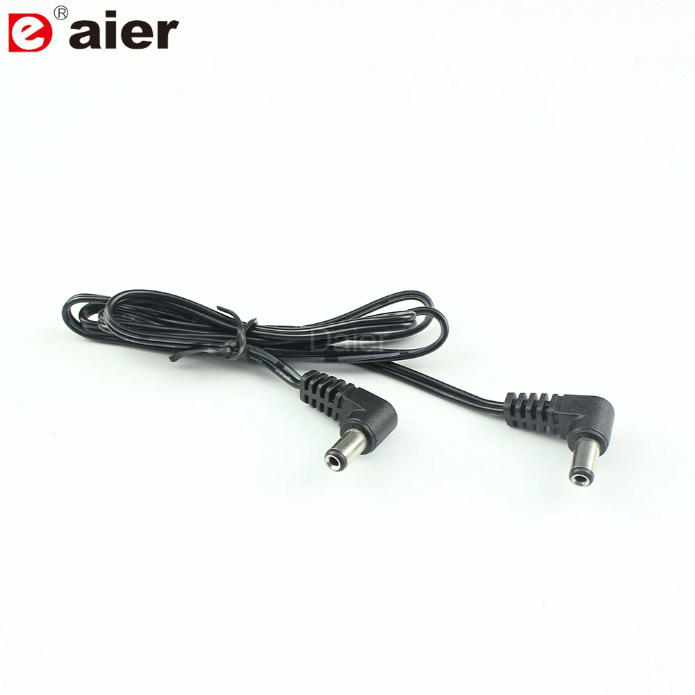20PCS DC2.1F-DC2.1F 2.1mm 5.5X2.1X9.5MM Female Right Angle DC Power Plug With 700MM Wire Guitar Cable