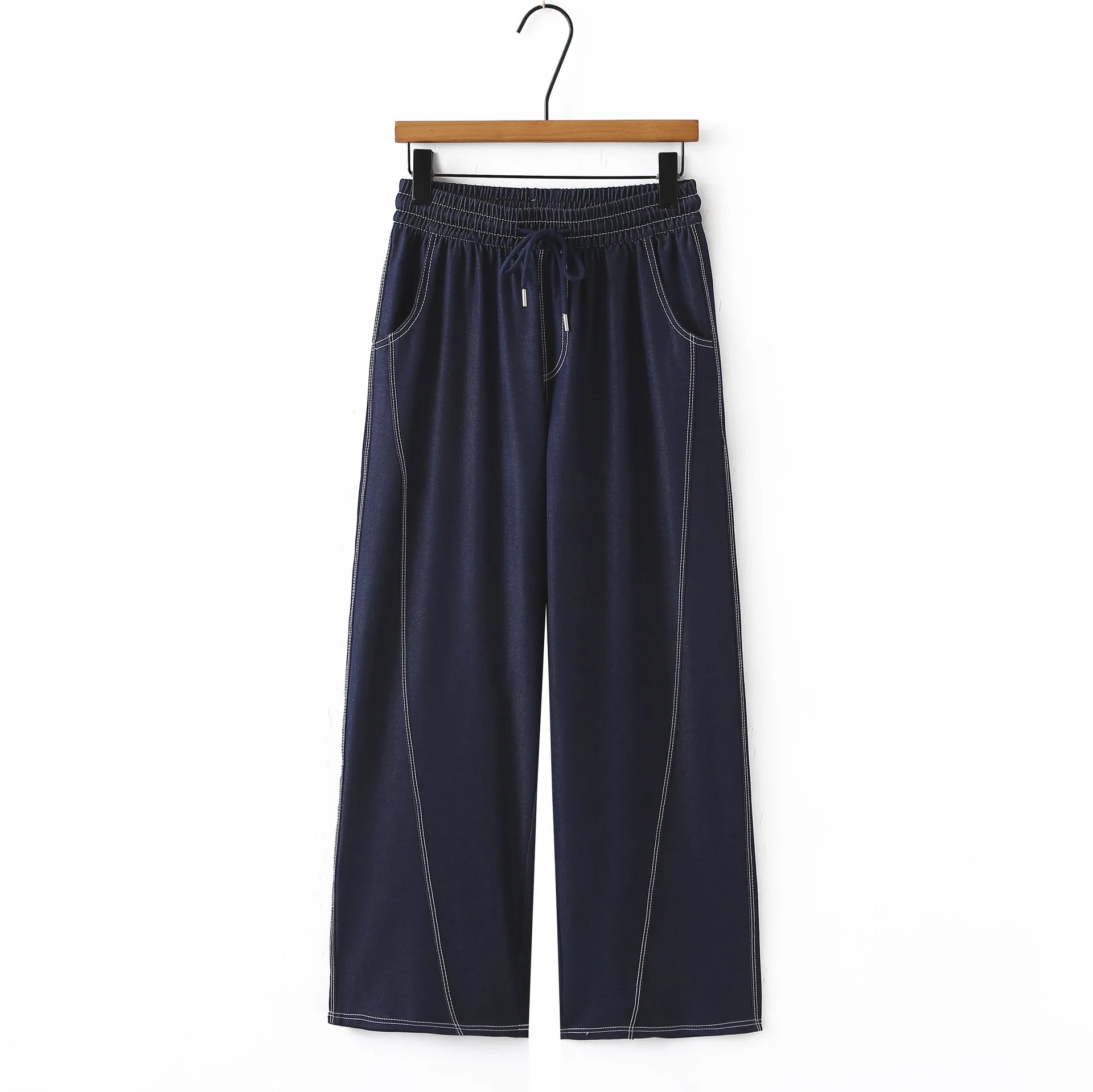 100KG New Summer Wide Leg Jeans Thin Bright Line Lyocell Denim Curved Plus Size Women's Trousers 336