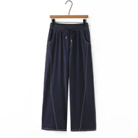 100KG New Summer Wide Leg Jeans Thin Bright Line Lyocell Denim Curved Plus Size Women's Trousers 336 - Image 3
