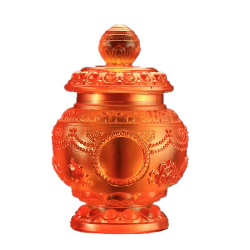 Qiaolin Tibetan Tranic Supplies,Resin Eight Auspicious Symbol Ruyi Lucky Decorate Treasured Bottle