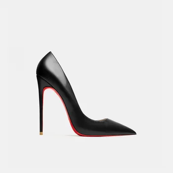 New Women's Red Shiny Bottom High Heels Luxury Pointed toe Pumps 12 cm Sexy Matte Party Wedding Shoes Elegant Woman Heeled Shoes 1