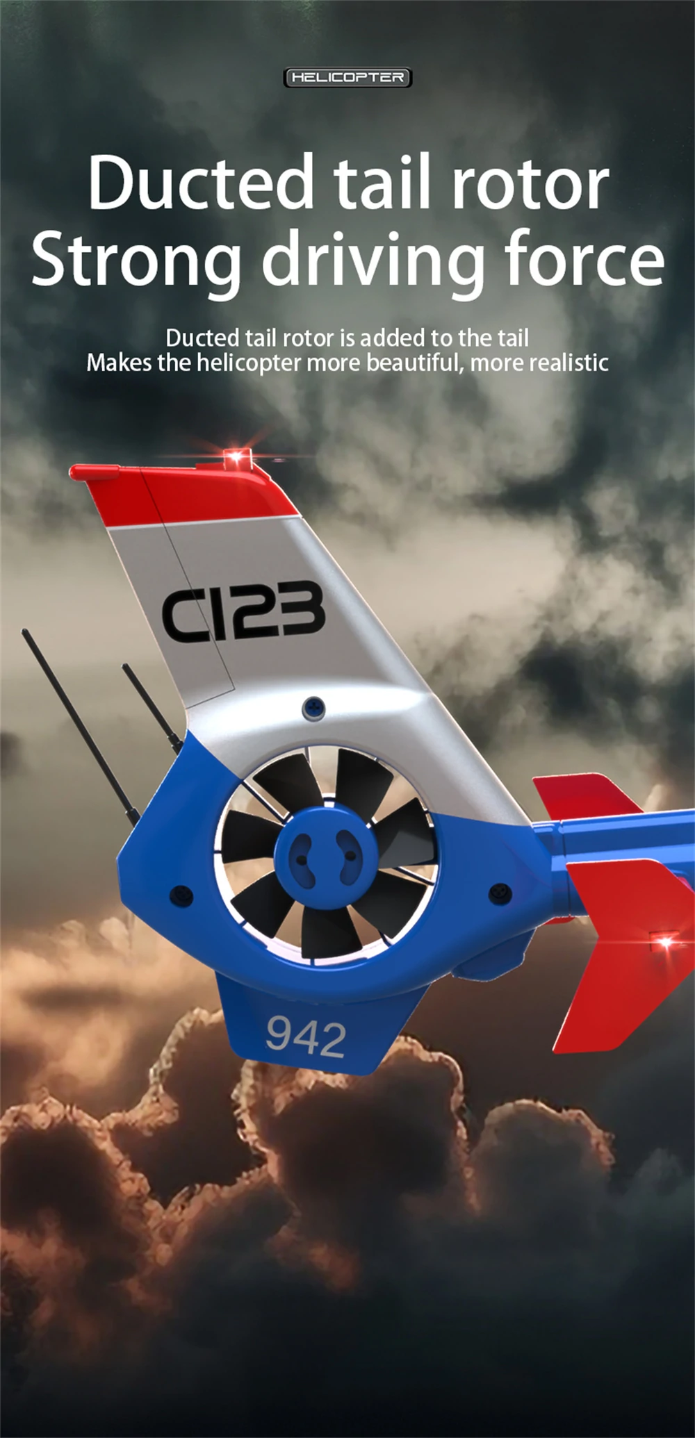 RC ERA C123 2.4G 6CH 6-Axis Gyro Optical Flow Localization Altitude Hold 1:36 EC135 Scale RC Helicopter RTF