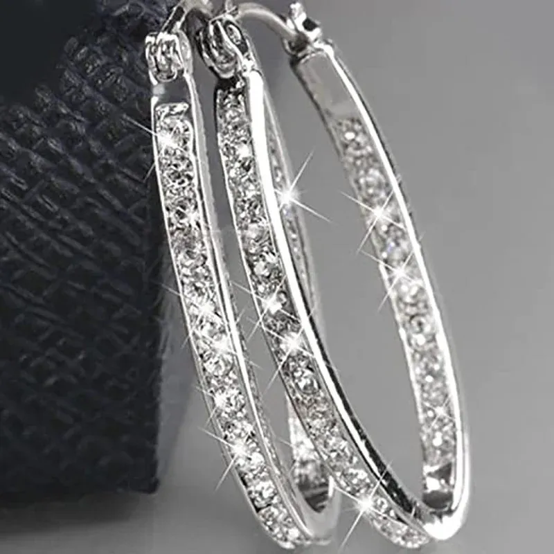 1 Pair of Simple Large Hoop Earrings with Fashion Temperament, Female Personality Street Match, Banquet Holiday Wear
