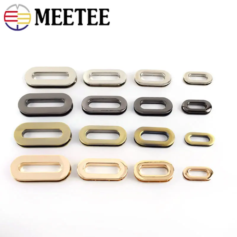 4/10Pcs Metal Oval Ring Eyelets Buckle Screw Grommet Leather Bag Craft Garment Belt Shoes Decoration Clasp Sewing Accessories