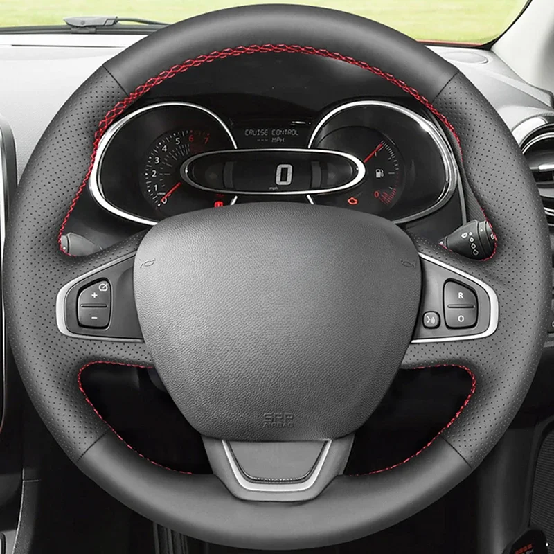 

Чехол рулевого колеса автомобиля для Renault Clio 4 (IV) Kaptur Captur 2016-2019 индивидуальное рулевое покрытие из микрофибры для ручного шитья
