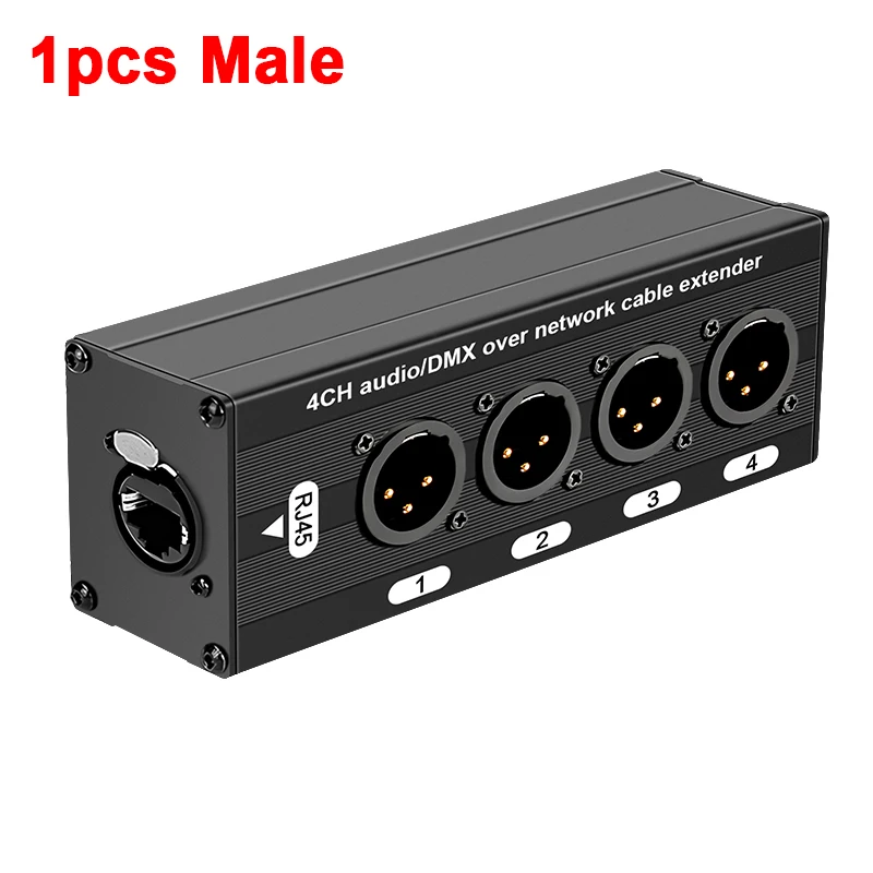 RJ45 to 4-Channel XLR Audio Cable Extender for Stage and Studio Lighting & Sound