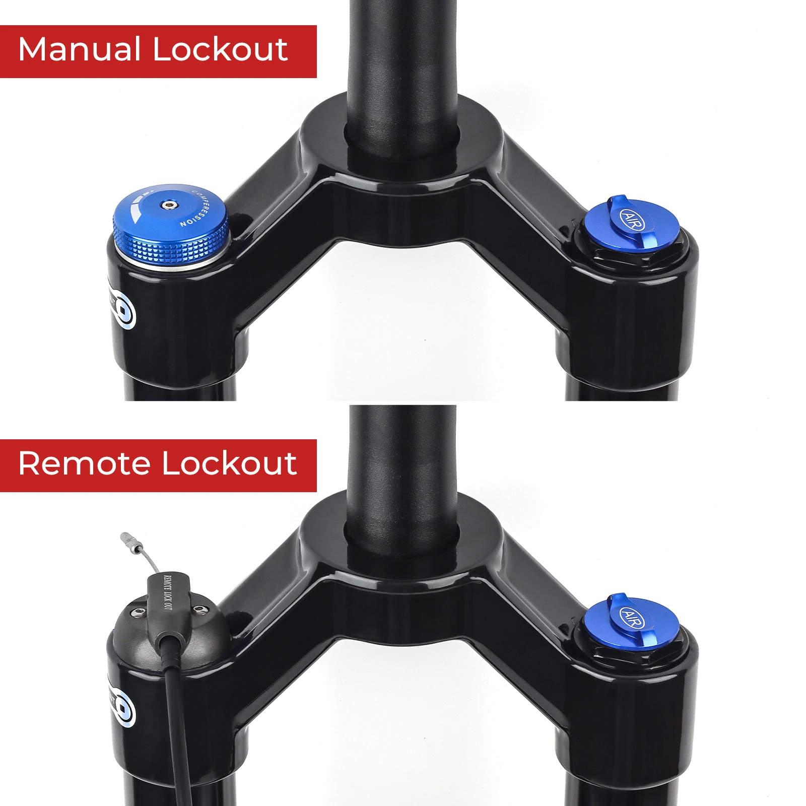 BOLANY Bicycle Air Fork Inch Straight Tube Suspension