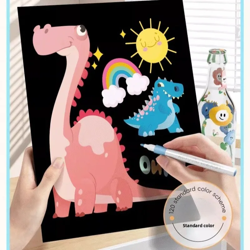 Water-Washable, Non-Bleeding, Layerable Acrylic Markers for Primary School Students - Waterproof, Bucket-Packaged Colored Pens - 5