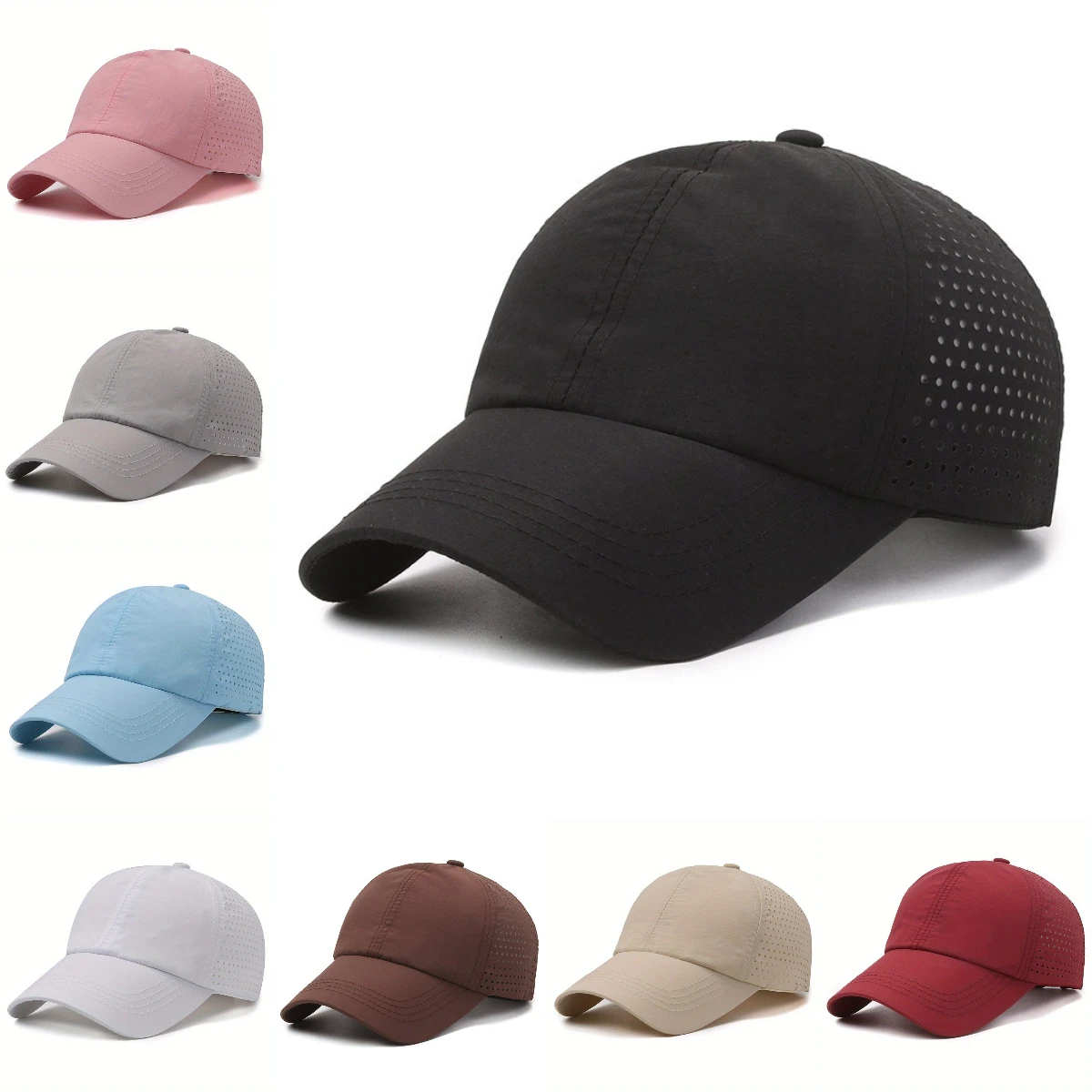 

Solid Quick-drying Thin Section Baseball Cap for Women Men Outdoor Sunshade Soft Snapback Breathable Small Hole Sun Hat Dad Hat