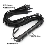 63.5cm Diamond Inlaid Handle Leather Tassels Long Horse Whip Riding Crop Flogger Paddle Slapper Horse Training Dressage Whips 2