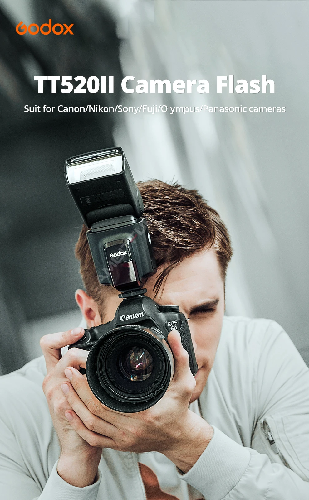 Godox Camera Flash TT520II with Build-in 433MHz Wireless Signal for Canon Nikon