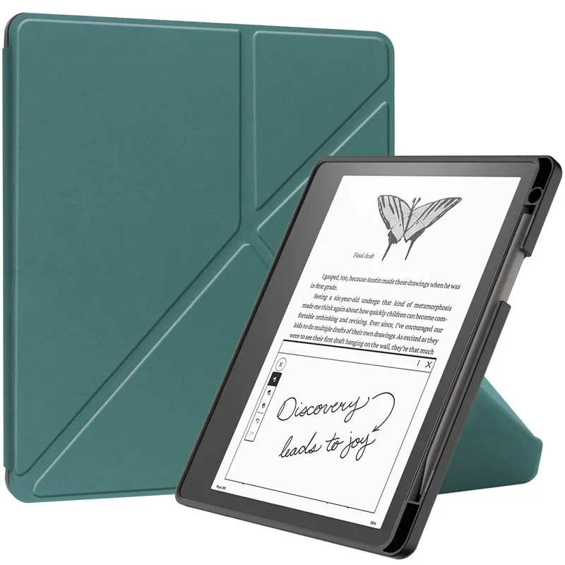 Premium 10.2-Inch PU Leather Multi-folding Ebook Cover with Stand and Pencil Holder