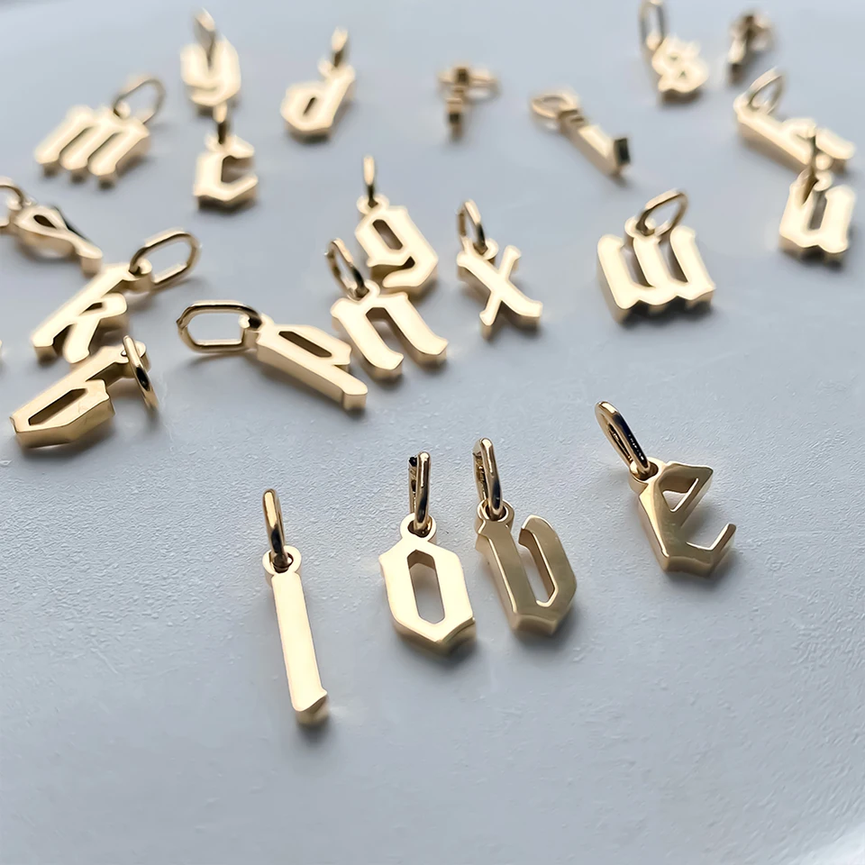 Charms für die Schmuckherstellung DIY Anfangsbuchstabe Name Goldenes Alphabet Halsketten Edelstahl Charms Anhänger Schmuck Drop Shipping – Detail 10