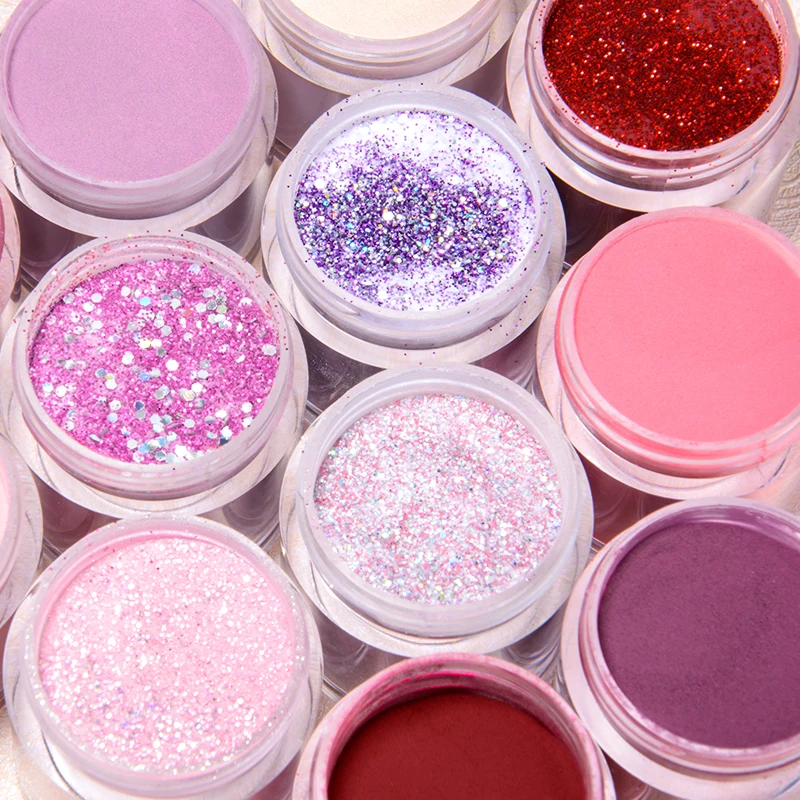 MEET ACROSS 5g/can Dipping Powder Starter Set With dip system Liquid kit Glitter Powder Dust Dip Nails Kit For Manicure