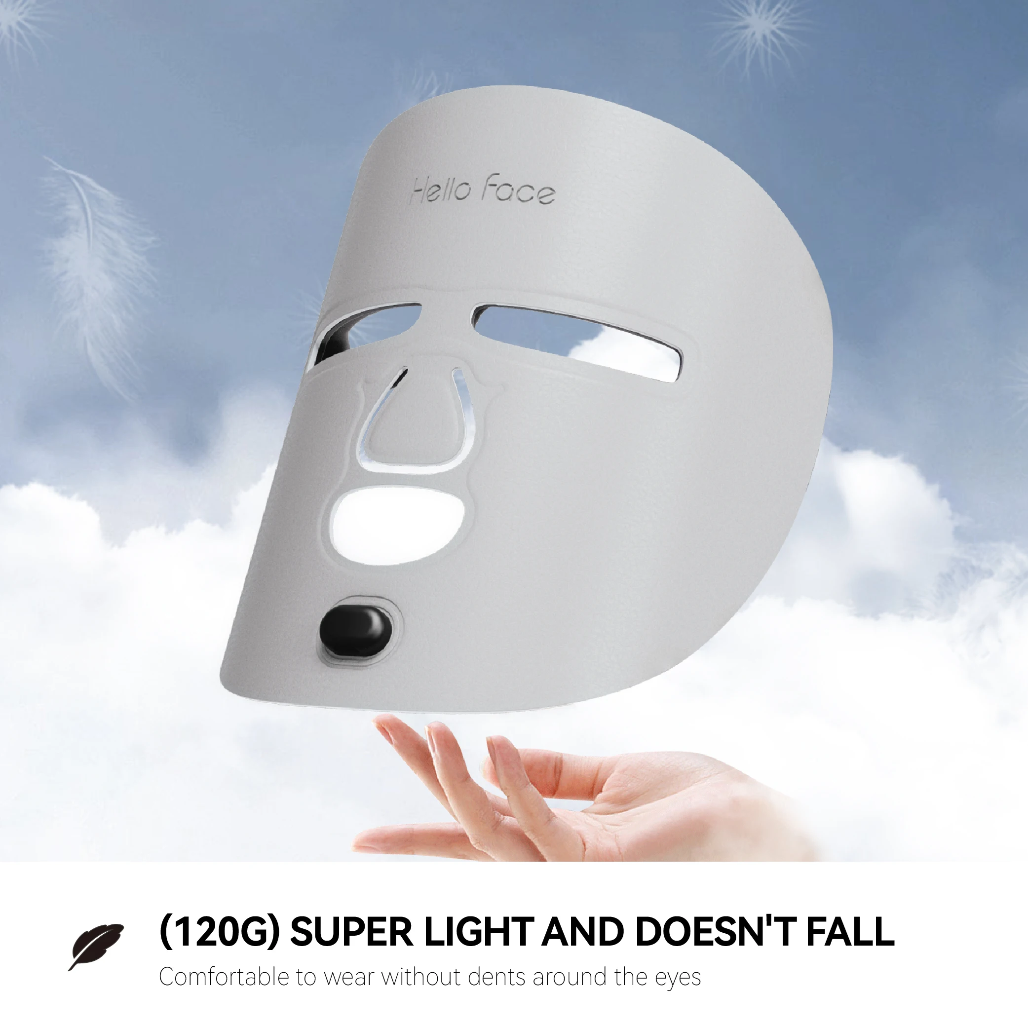 Hello Face M500 850nm Near infrared LED Red Light Therapy Mask 4 Colors 332 Light Sources Facial Beauty Soft Face Mask Skin Care