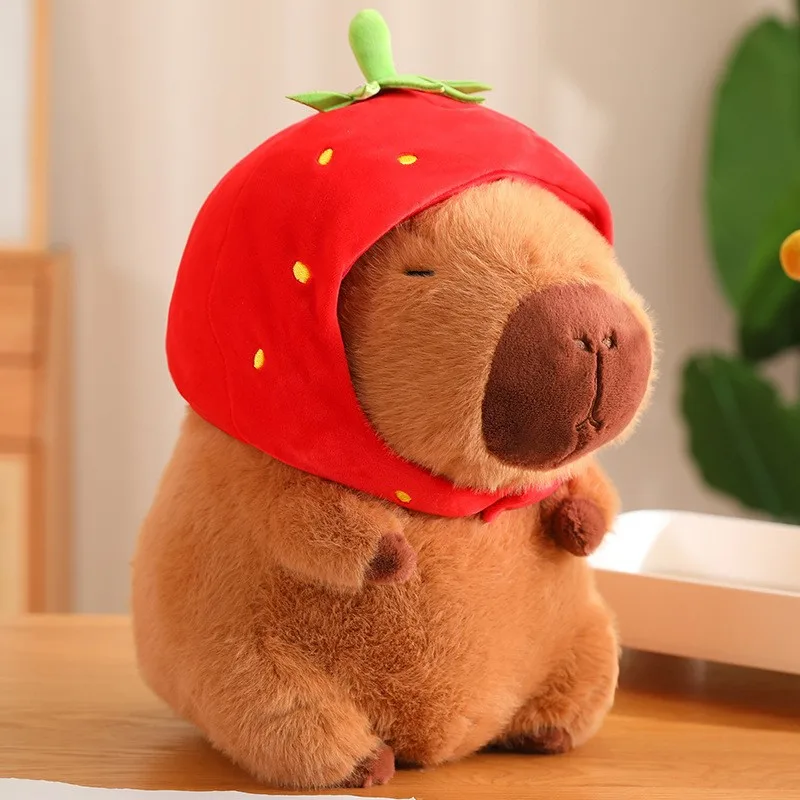 Fukamou Peluche Capibara | Animale di Peluche di Capibara, Simulazione Animale Capibara Peluche, Decorazioni per la casa in Peluche Morbido e, Regali di Compleanno di Natale per Bambini