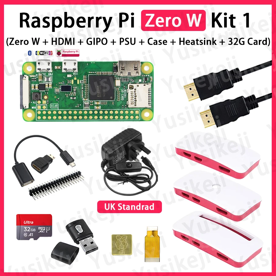Raspberry Pi Zero W Starter Kit with Accessories and Storage Card