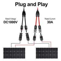 Connecteurs solaires PowMr 10 pièces, 4 connecteurs solaires en Y mâle/femelle, connecteurs de câbles pour panneaux solaires, adaptés aux câbles de 2,5/4/6 mm² 2
