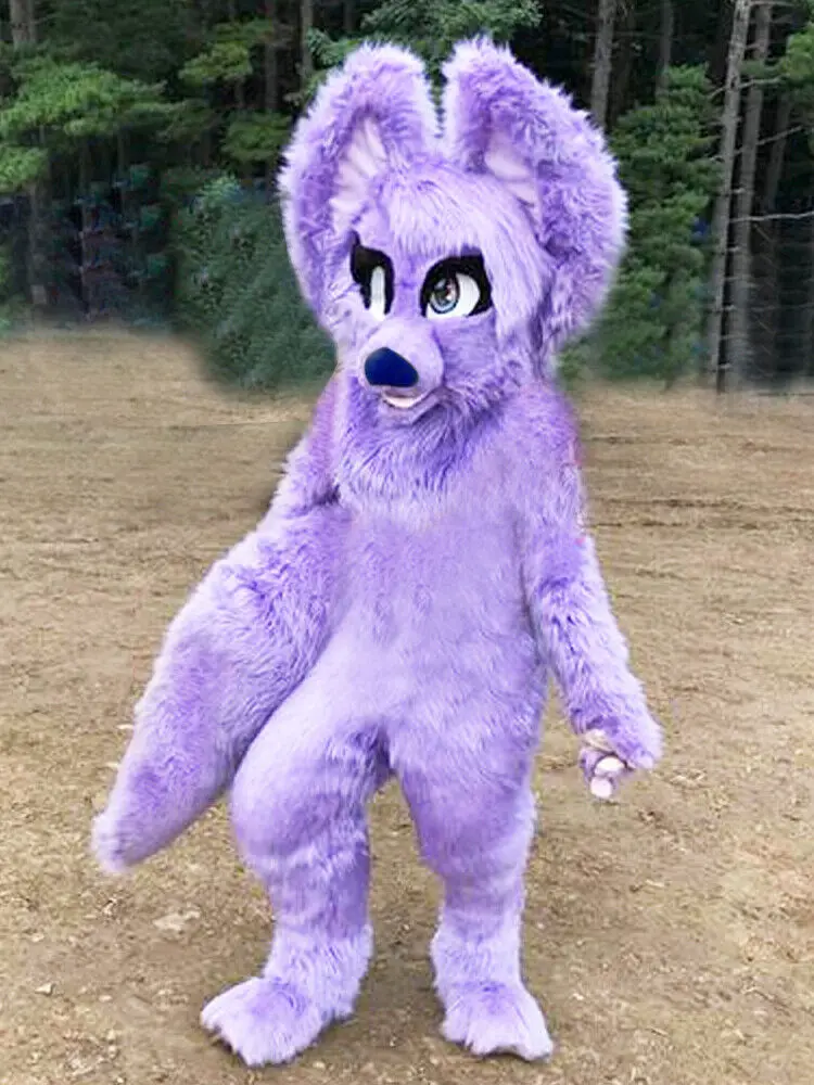 

Husky Dog Fox Medium Long Fur Mascot Costume Walking Halloween Christmas Large-scale Activity Suit Role Play