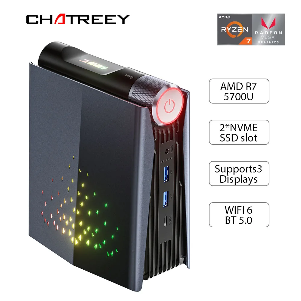 Chatreey AMR5 AM08 Mini PC Ryzen 5 5800U R7 bez ramu i ssd za $236.24 / ~1011zł