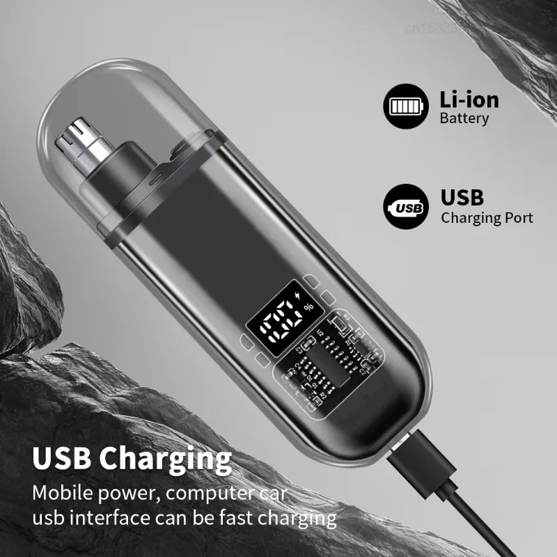 New Youpin Electric Nose Hair Trimmer Mini Type-C Rechargeable Waterproof Ear Eyebrow Beard Powerful Clippers Portable Trimmer 3