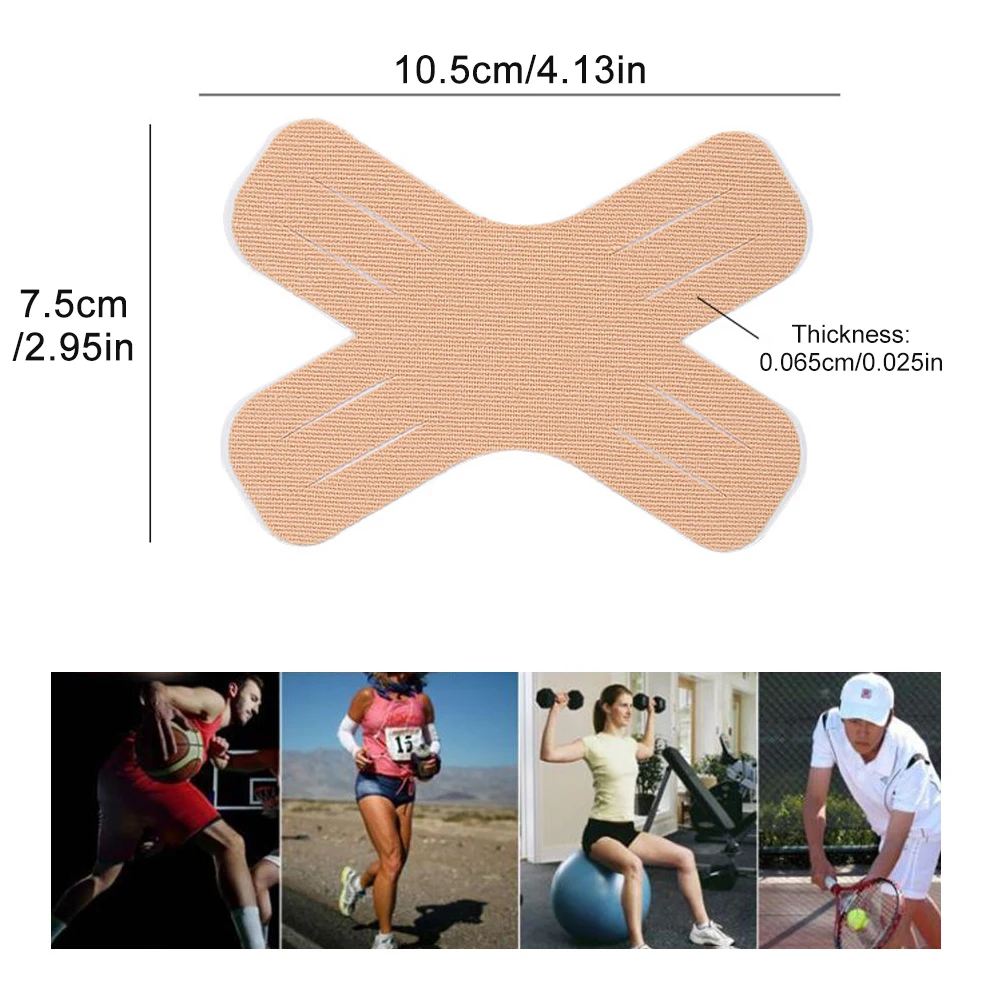 Kinesiology Tape Muscle Support Elastic Athletic Sports Tape Therapy Recovery Adhesive X Type 8/12PCS