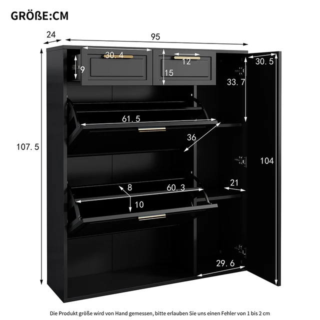 KOMHTOM Modern shoe cabinet with adjustable shelves
