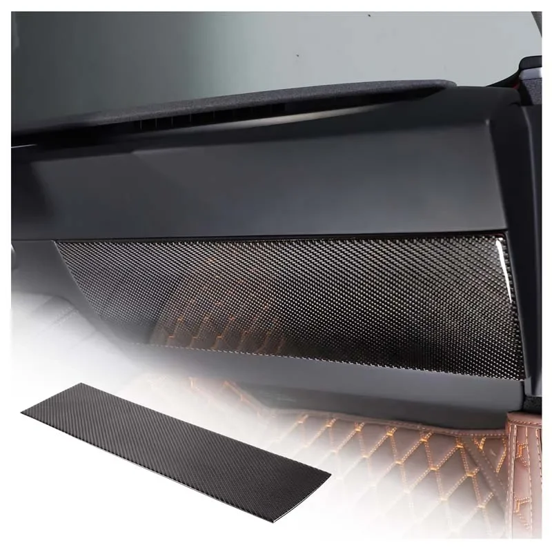 

For Tesla Model 3 2022+ Car Passenger Storage Box Panel Decorative Sticker Soft Carbon Fiber Interior Accessories LHD
